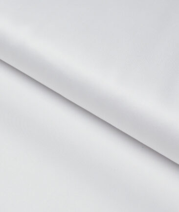 Tessitura Monti 2 Ply 120's Giza Cotton Solids Shirting Fabric (White)