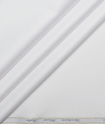 Tessitura Monti 2 Ply 120's Giza Cotton Solids Shirting Fabric (White)