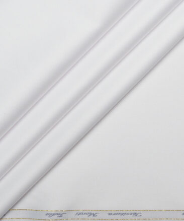 Tessitura Monti 2 Ply 120's Giza Cotton Solids Shirting Fabric (White)