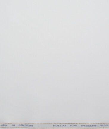 Tessitura Monti 2 Ply 120's Giza Cotton Solids Shirting Fabric (White)