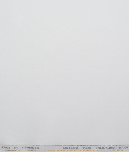 Tessitura Monti 2 Ply 120's Giza Cotton Solids Shirting Fabric (White)