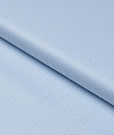 Tessitura Monti 2 Ply 140's Supima Cotton Striped Shirting Fabric (Sky Blue)