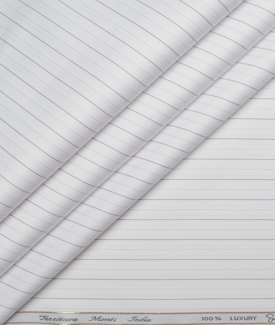 Tessitura Monti 2 Ply 140's Supima Cotton Striped Shirting Fabric (White) Tessitura Monti 2 Ply 140's Supima Cotton Striped Shirting Fabric (White)