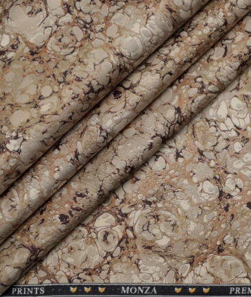 Monza  Premium Cotton Printed Shirting Fabric (Brown)