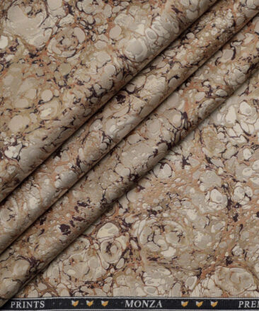 Monza  Premium Cotton Printed Shirting Fabric (Brown)