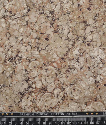 Monza  Premium Cotton Printed Shirting Fabric (Brown)