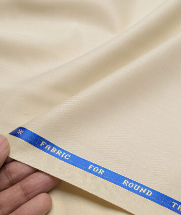 Raymond  Solids 20% Merino Wool Suiting Fabric (Cream)