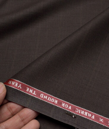 Raymond  Checks 20% Merino Wool Suiting Fabric (Dark Brown)