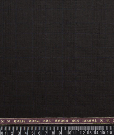 Raymond  Checks 20% Merino Wool Suiting Fabric (Dark Brown)