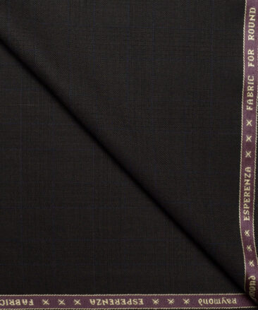 Raymond  Checks 20% Merino Wool Suiting Fabric (Dark Brown)