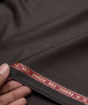 Raymond  Structured 20% Merino Wool Suiting Fabric (Dark Brown)