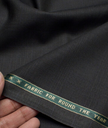 Raymond  Checks 20% Merino Wool Suiting Fabric (Dark Grey)