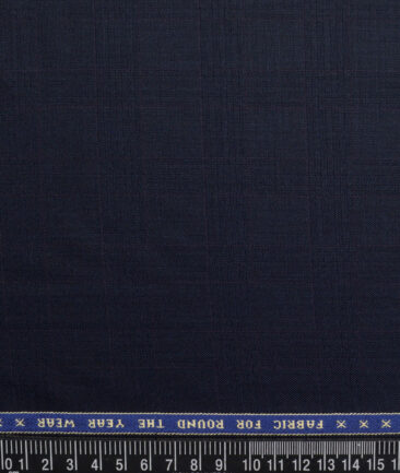 Raymond  Checks 20% Merino Wool Suiting Fabric (Dark Navy Blue)