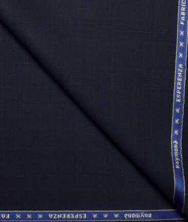 Raymond  Checks 20% Merino Wool Suiting Fabric (Dark Navy Blue)