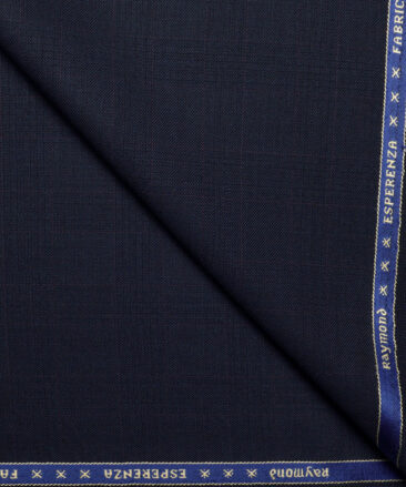 Raymond  Checks 20% Merino Wool Suiting Fabric (Dark Navy Blue)
