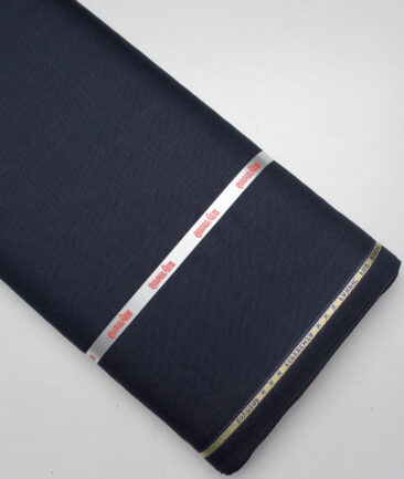 Raymond  Checks 20% Merino Wool Suiting Fabric (Dark Navy Blue)