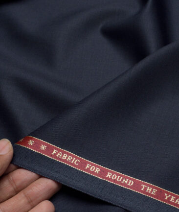 Raymond  Solids 20% Merino Wool Suiting Fabric (Dark Navy Blue)