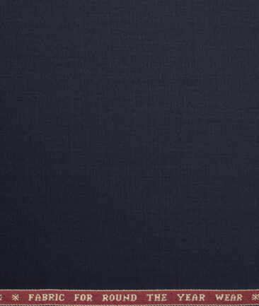 Raymond  Solids 20% Merino Wool Suiting Fabric (Dark Navy Blue)