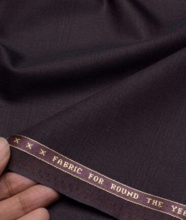 Raymond  Checks 20% Merino Wool Suiting Fabric (Dark Wine)