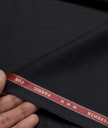 Raymond  Striped 20% Merino Wool Suiting Fabric (Black)