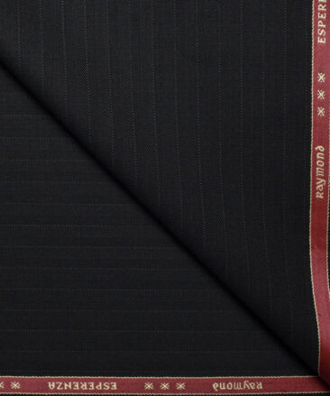 Raymond  Striped 20% Merino Wool Suiting Fabric (Black)