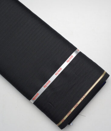 Raymond  Striped 20% Merino Wool Suiting Fabric (Black)