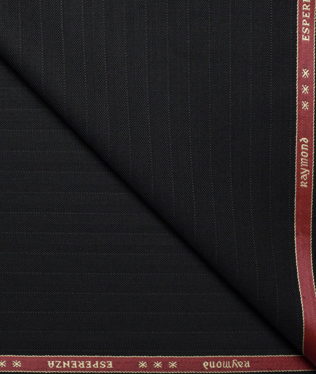 Raymond Striped 20% Merino Wool Suiting Fabric (Black) Raymond Striped 20% Merino Wool Suiting Fabric (Black)
