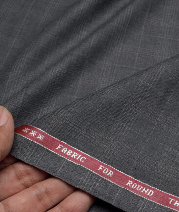 Raymond  Checks 20% Merino Wool Suiting Fabric (Dark Grey)