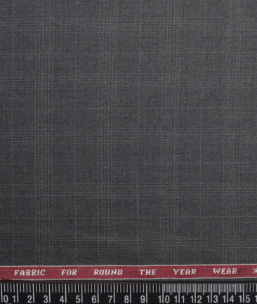 Raymond  Checks 20% Merino Wool Suiting Fabric (Dark Grey)