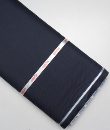 Raymond  Checks 20% Merino Wool Suiting Fabric (Dark Navy Blue) - Image 5