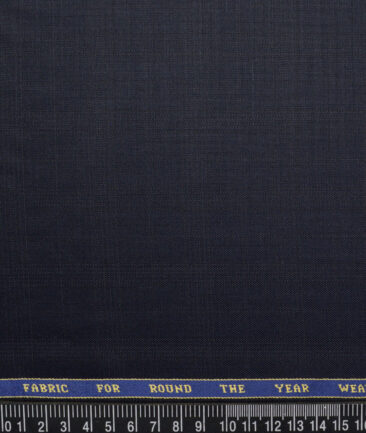 Raymond  Checks 20% Merino Wool Suiting Fabric (Dark Navy Blue)