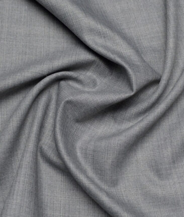 Raymond  Checks 20% Merino Wool Suiting Fabric (Light Grey) - Image 3