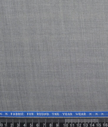 Raymond  Checks 20% Merino Wool Suiting Fabric (Light Grey) - Image 4