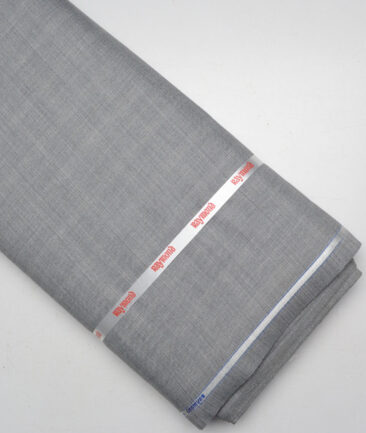 Raymond  Checks 20% Merino Wool Suiting Fabric (Light Grey) - Image 5
