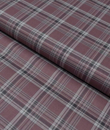 Reid & Taylor  Giza Cotton Checks Shirting Fabric (Opium Mauve)