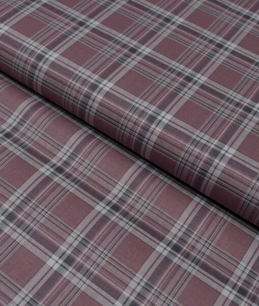 Reid & Taylor  Giza Cotton Checks Shirting Fabric (Opium Mauve)