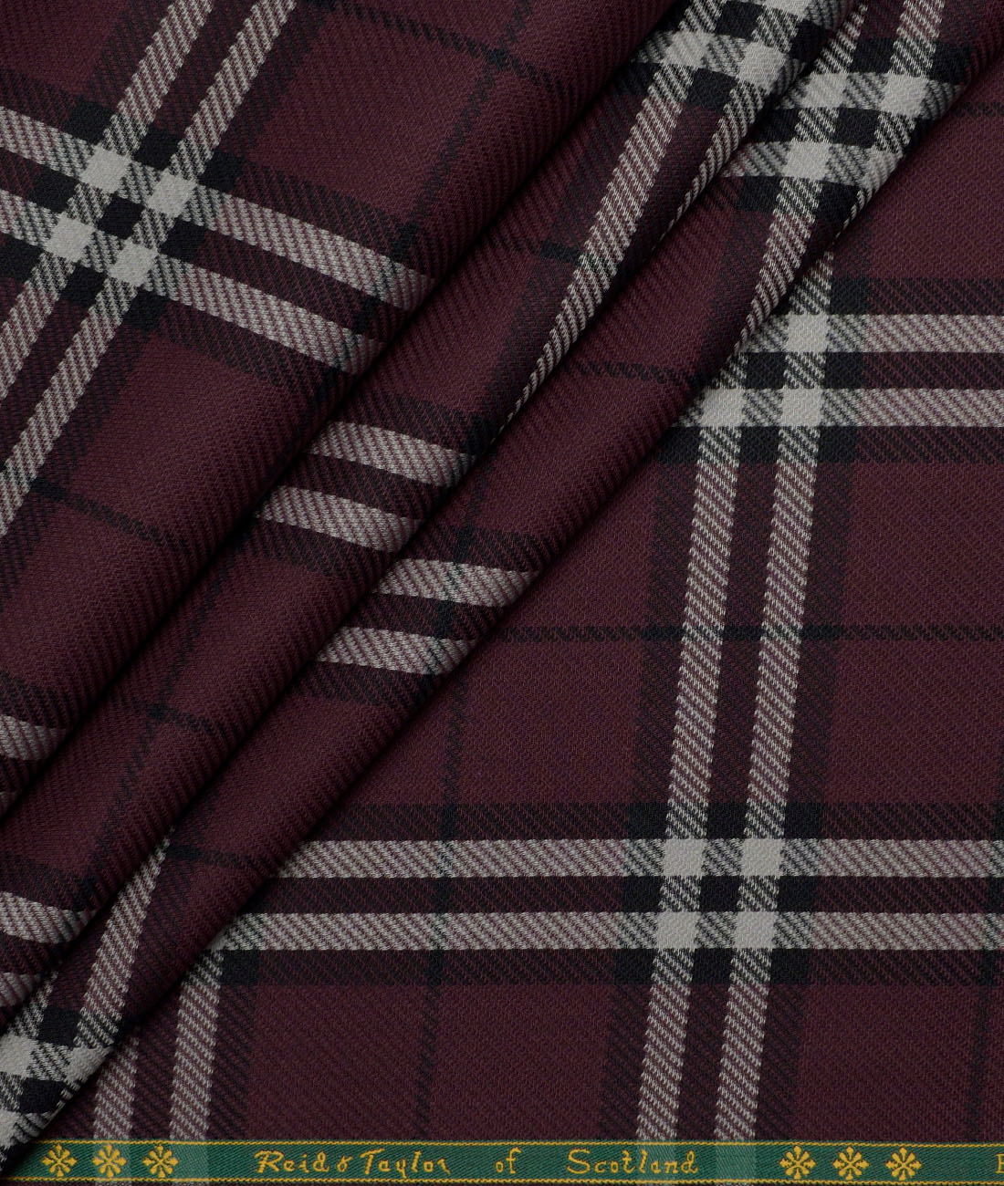 Reid & Taylor Giza Cotton Checks Shirting Fabric (Dark Wine) Reid & Taylor Giza Cotton Checks Shirting Fabric (Dark Wine)