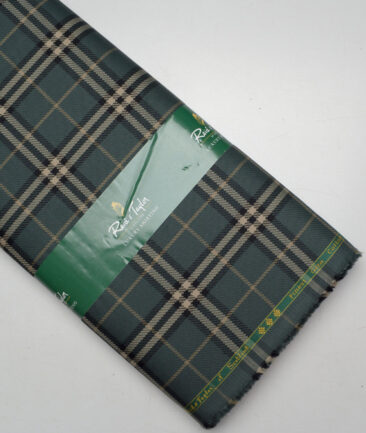 Reid & Taylor  Giza Cotton Checks Shirting Fabric (Pine Green)