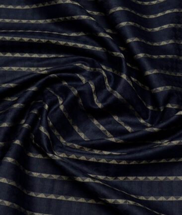 Reid & Taylor  Giza Cotton Striped Shirting Fabric (Dark Royal Blue)