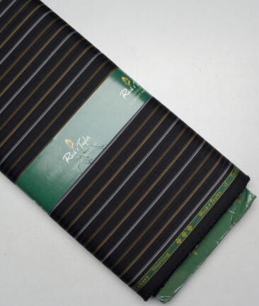 Reid & Taylor  Giza Cotton Striped Shirting Fabric (Black)