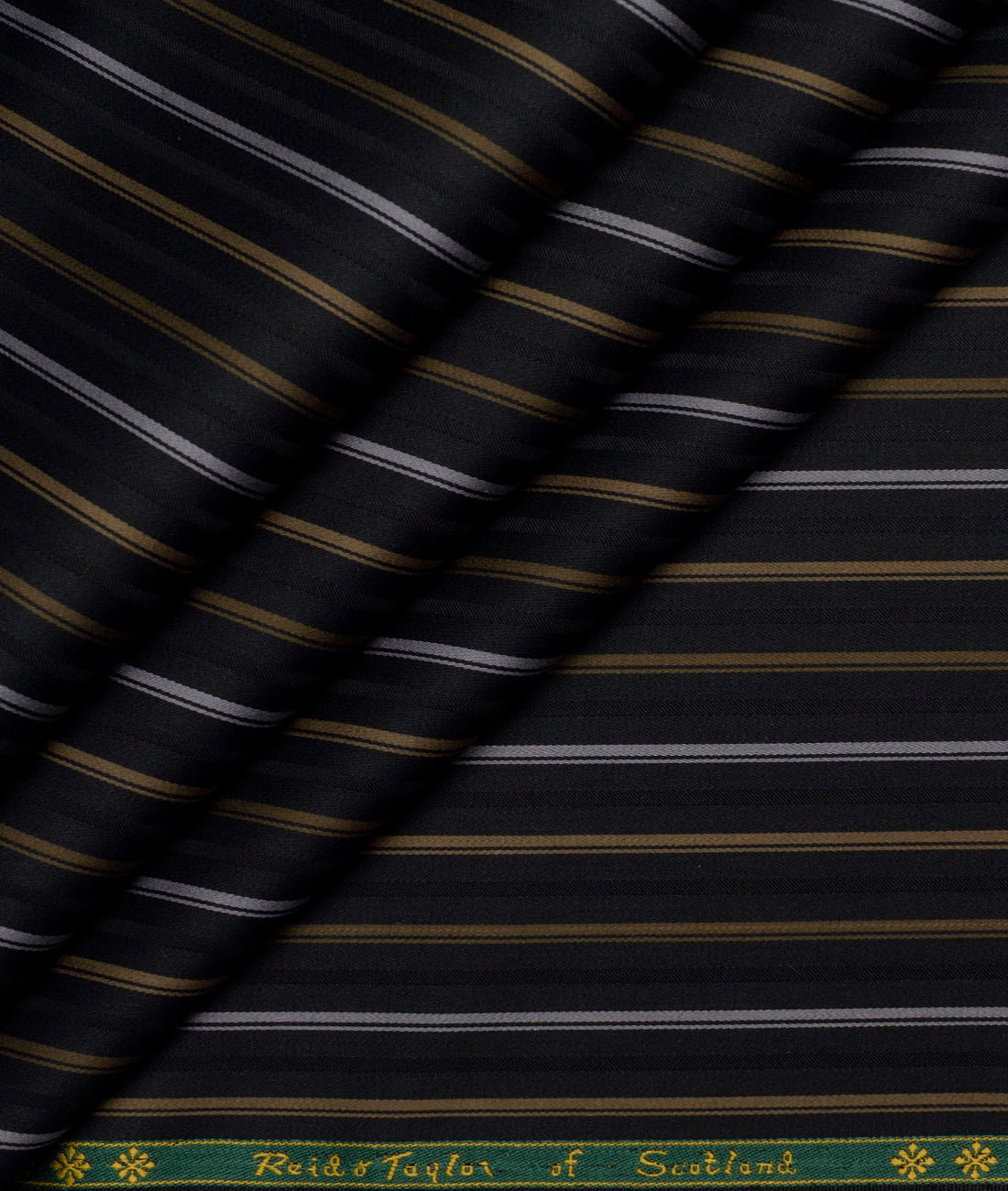 Reid & Taylor Giza Cotton Striped Shirting Fabric (Black) Reid & Taylor Giza Cotton Striped Shirting Fabric (Black)