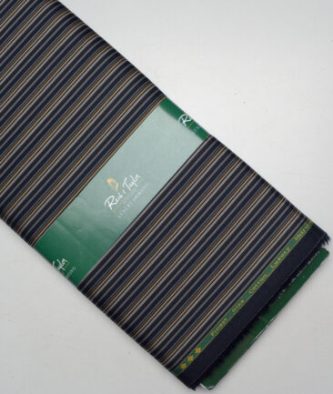 Reid & Taylor  Giza Cotton Striped Shirting Fabric (Dark Royal Blue)