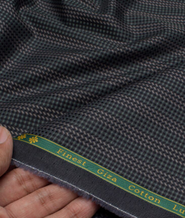 Reid & Taylor  Giza Cotton Striped Shirting Fabric (Green)