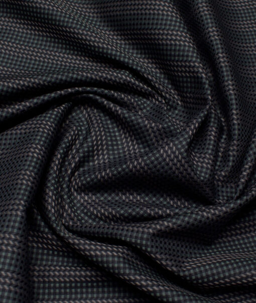 Reid & Taylor  Giza Cotton Striped Shirting Fabric (Green)