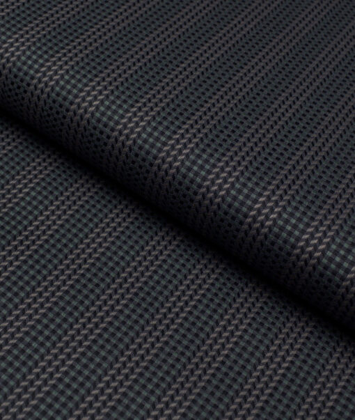Reid & Taylor  Giza Cotton Striped Shirting Fabric (Green)
