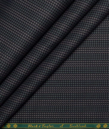 Reid & Taylor  Giza Cotton Striped Shirting Fabric (Green)