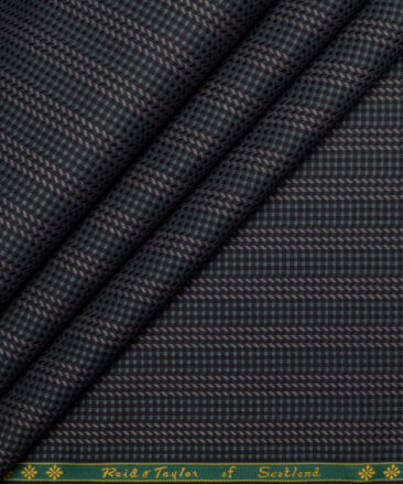 Reid & Taylor  Giza Cotton Striped Shirting Fabric (Green)