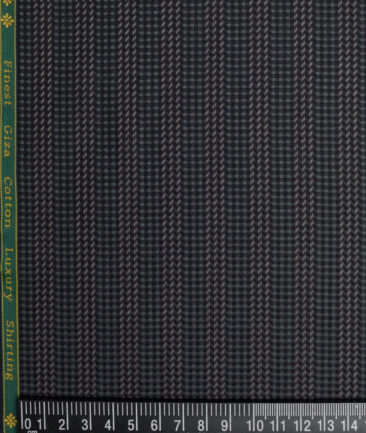 Reid & Taylor  Giza Cotton Striped Shirting Fabric (Green)