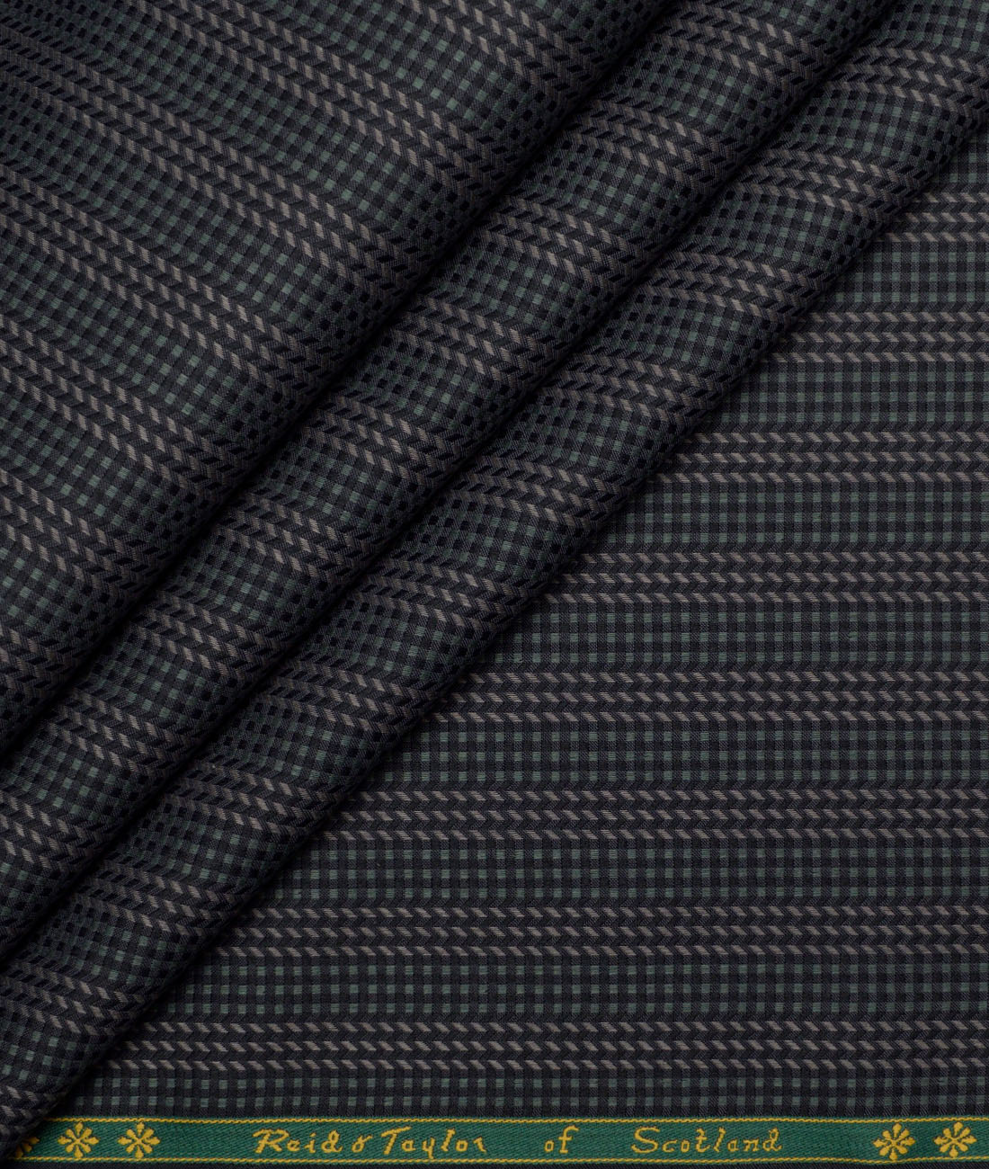 Reid & Taylor Giza Cotton Striped Shirting Fabric (Green) Reid & Taylor Giza Cotton Striped Shirting Fabric (Green)