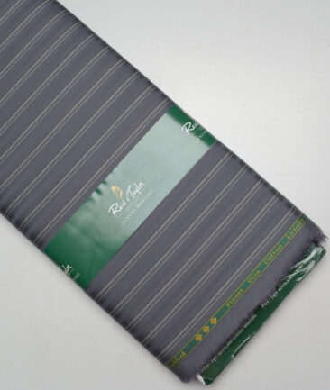 Reid & Taylor  Giza Cotton Striped Shirting Fabric (Grey)